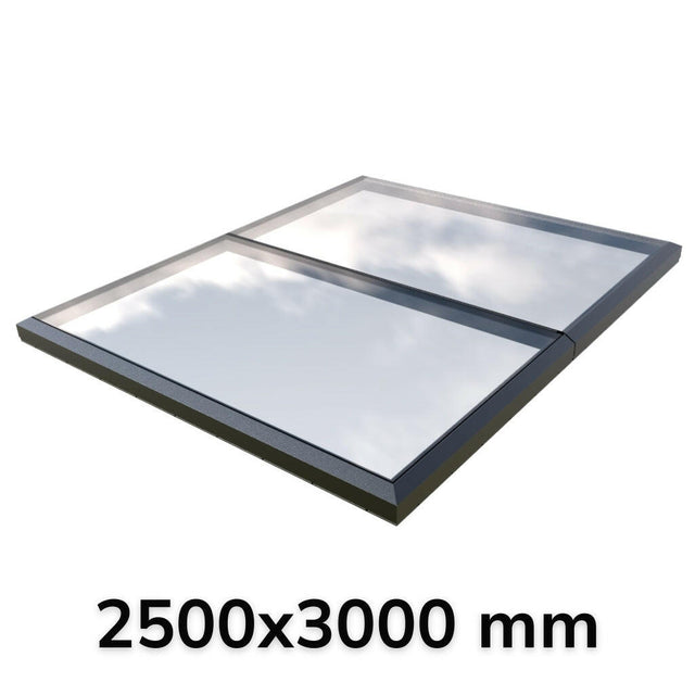 2500 x 3000 mm Fixed Glass Link Modular Skylight (2 Fixed 0 Opening).