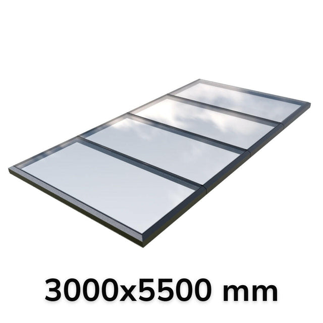 3000 x 5500 mm Fixed Glass Link Modular Skylight (4 Fixed 0 Opening).