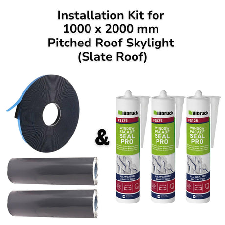 1000 x 2000 mm Pitched Roof Skylight (Slate Roof) Installation Kit.