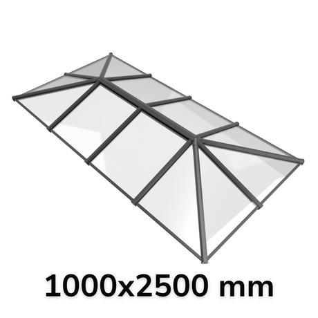 1000 x 2500 mm Stratus Aluminium Roof Lantern Style 7 (Traditional).