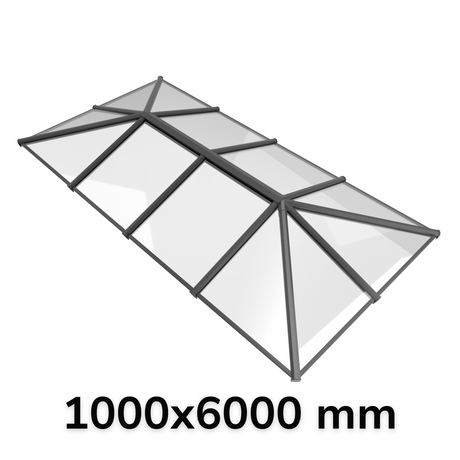 1000 x 6000 mm Stratus Aluminium Roof Lantern Style 7 (Traditional).
