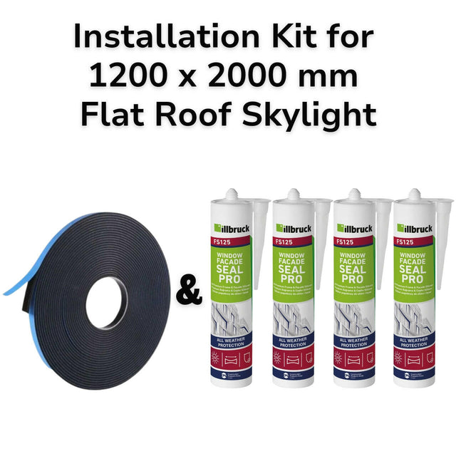 1200 x 2000 mm Flat Roof Skylight Installation Kit.