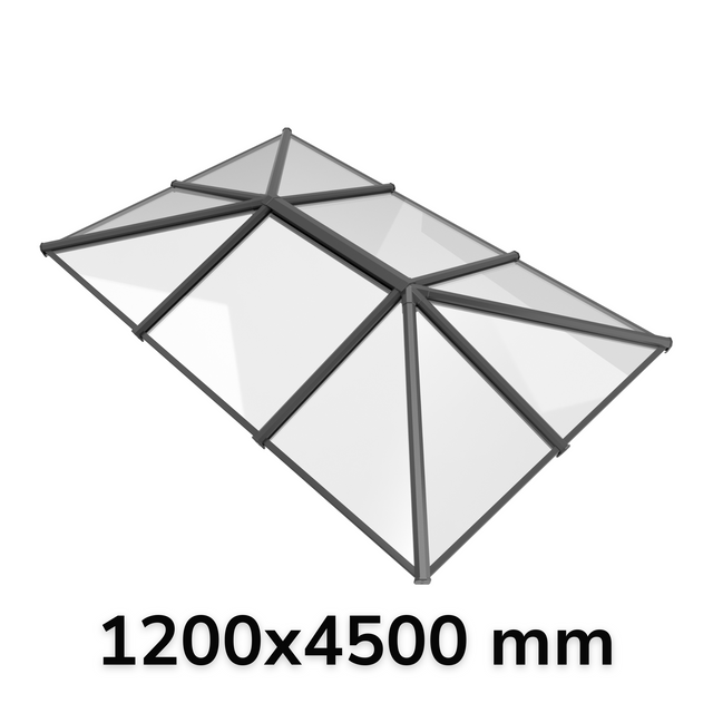 1200 x 4500 mm Stratus Aluminium Roof Lantern Style 5 (Traditional).
