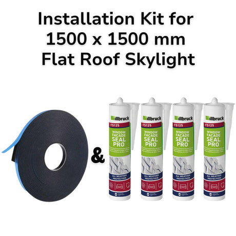 1500 x 1500 mm Flat Roof Skylight Installation Kit.