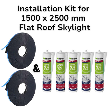 1500 x 2500 mm Flat Roof Skylight Installation Kit.
