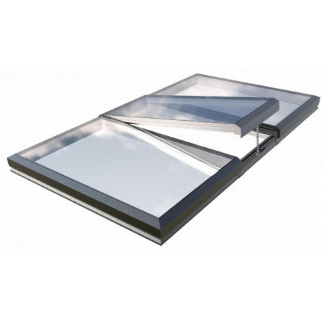 2000 x 4000 mm Electric Opening Glass Link Modular Skylight (2 Fixed 1 Opening).