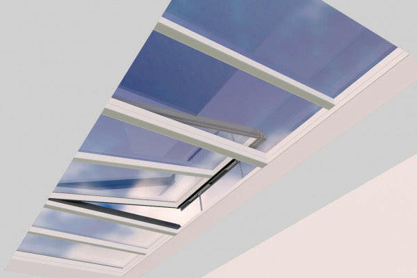 2000 x 6000 mm Electric Opening Glass Link Modular Skylight (2 Fixed 1 Opening).