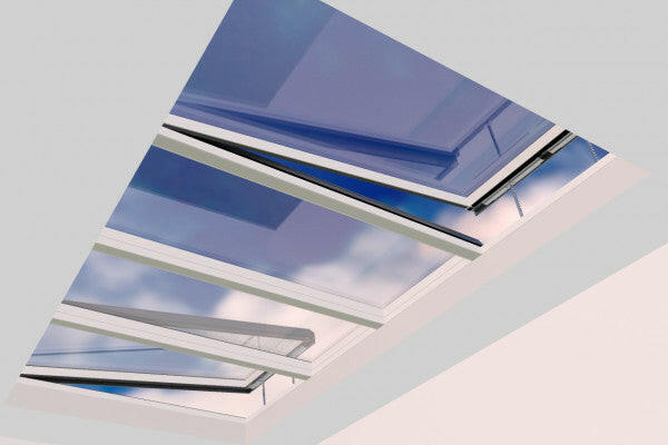 2500 x 5000 mm Electric Opening Glass Link Modular Skylight (2 Fixed 2 Opening).