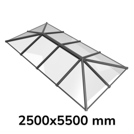 2500 x 5500 mm Stratus Aluminium Roof Lantern Style 7 (Traditional).