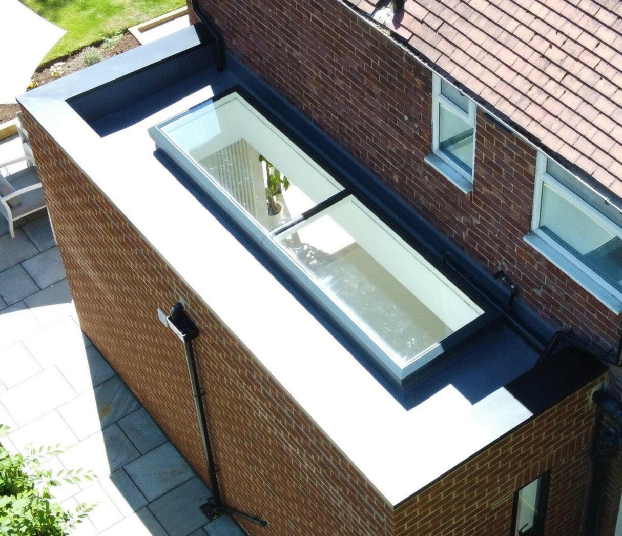 2500 x 5500 mm Fixed Glass Link Modular Skylight (4 Fixed 0 Opening).