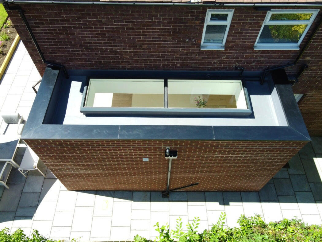 1000 x 4000 mm Electric Opening Glass Link Modular Skylight (1 Fixed 1 Opening).