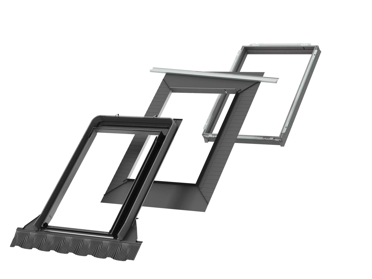 94x160 cm VELUX Pro+ EDW PK10 2000 Tile Flashing with Insulation | Grey Aluminium Finish.