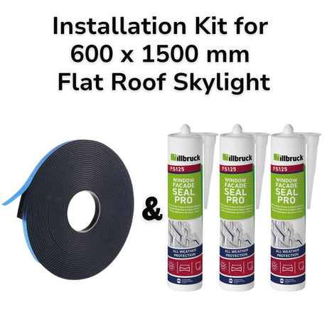 600 x 1500 mm Flat Roof Skylight Installation Kit.
