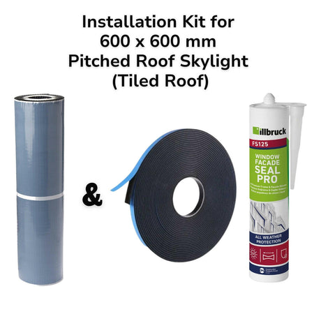 600 x 600 mm Pitched Roof Skylight (Tiled Roof) Installation Kit.