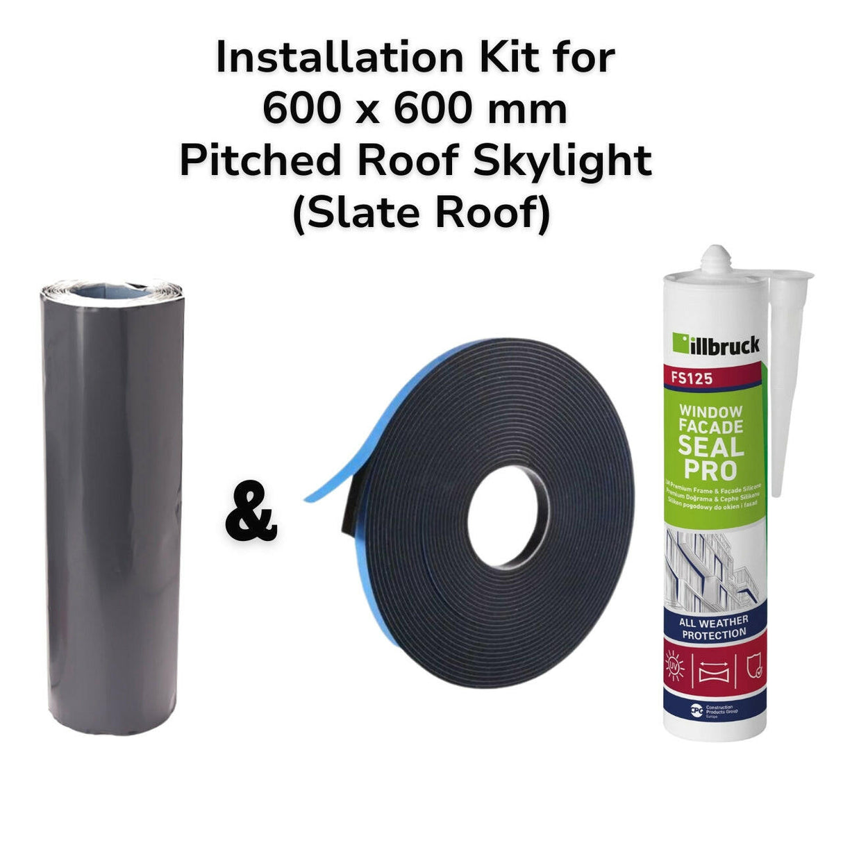 600 x 600 mm Pitched Roof Skylight (Slate Roof) Installation Kit.