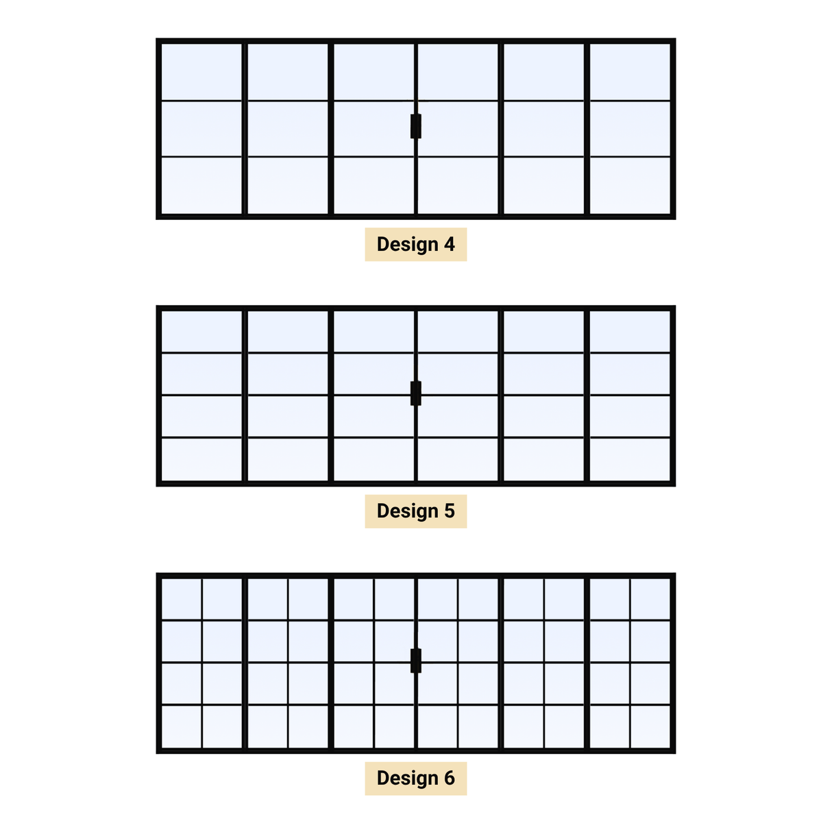 Stalen vouwdeur met 6 panelen op maat