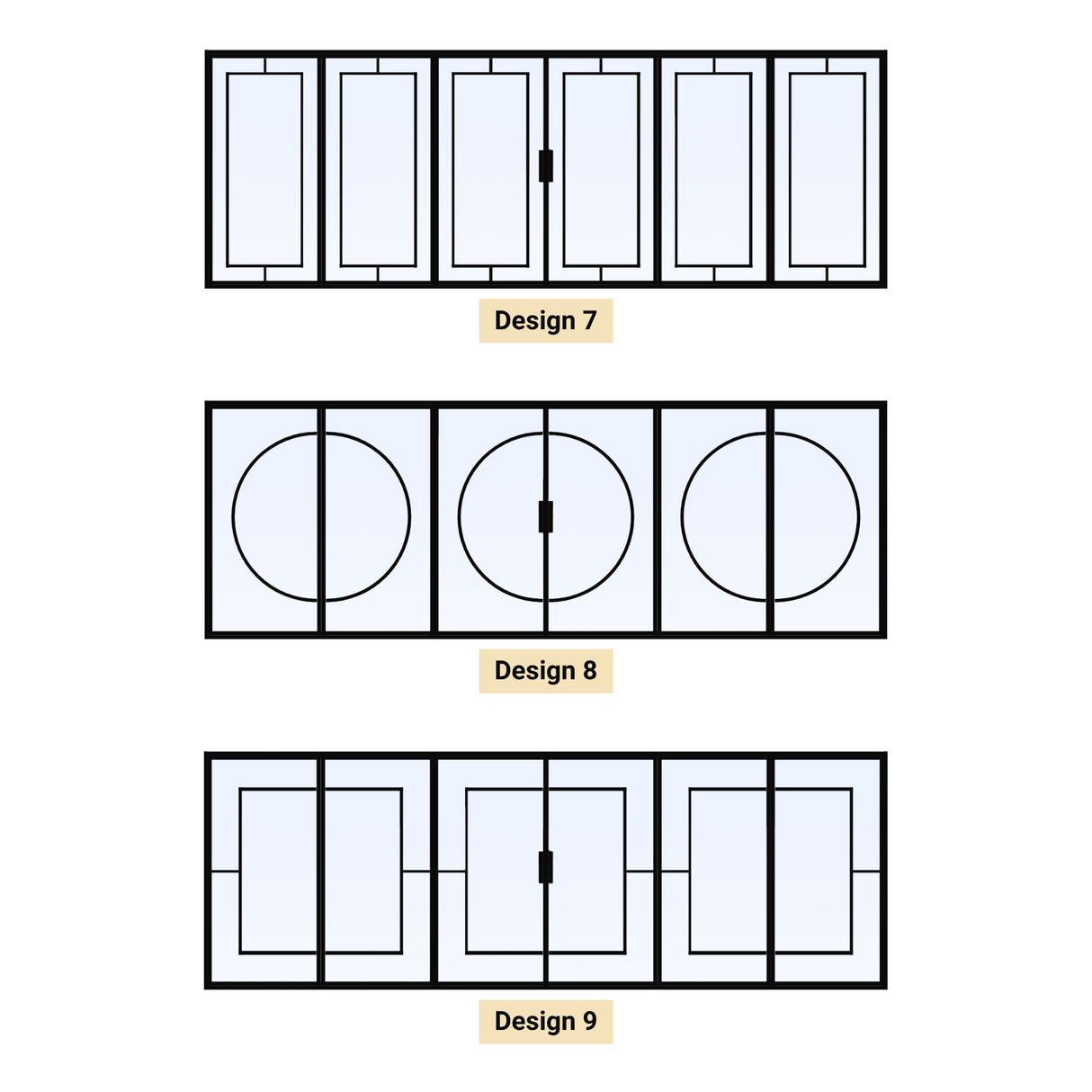 Stalen vouwdeur met 6 panelen op maat