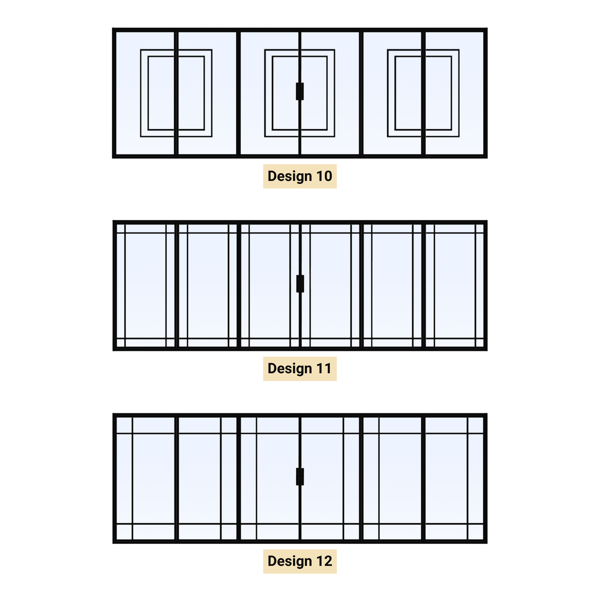 Stalen vouwdeur met 6 panelen op maat