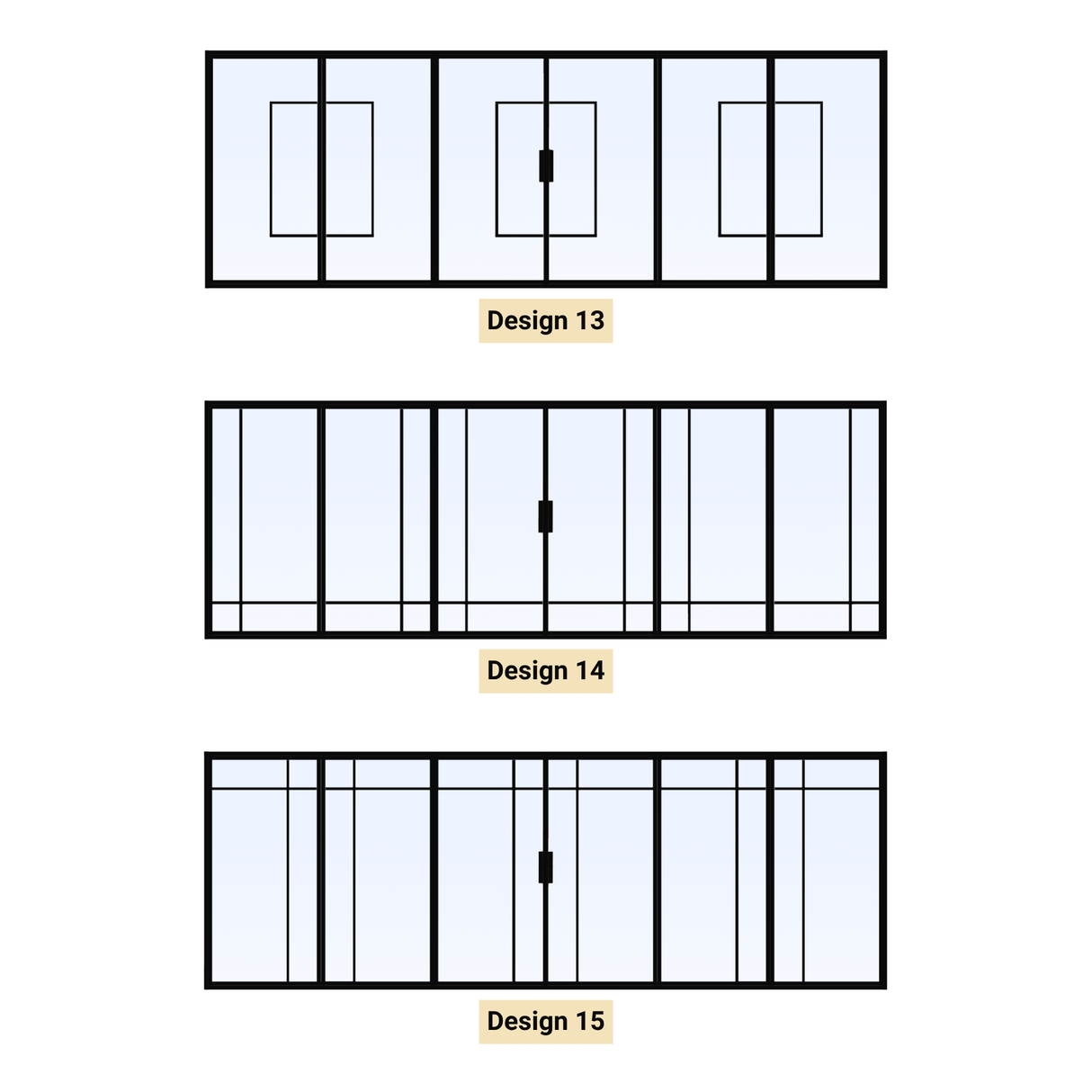 Stalen vouwdeur met 6 panelen op maat