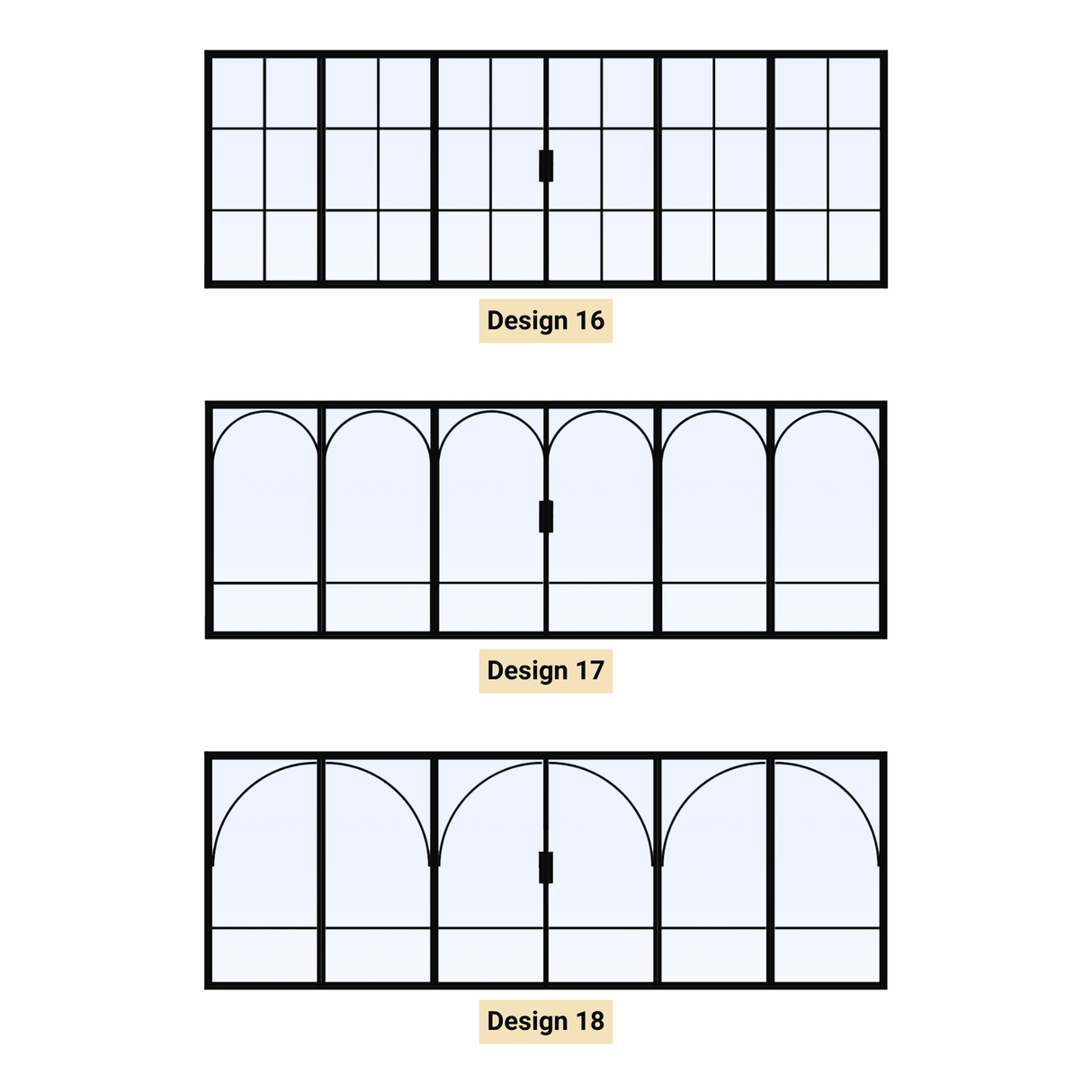 Stalen vouwdeur met 6 panelen op maat