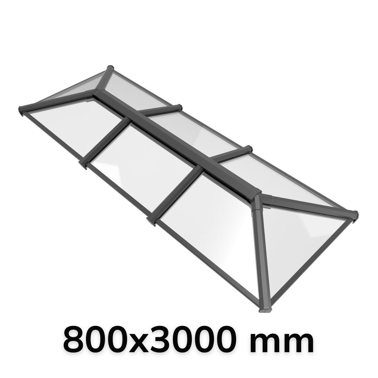 800 x 3000 mm Stratus Aluminium Roof Lantern Style 3 (Traditional).
