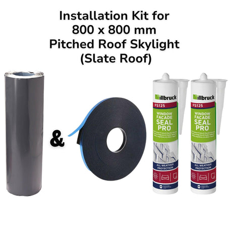 800 x 800 mm Pitched Roof Skylight (Slate Roof) Installation Kit.
