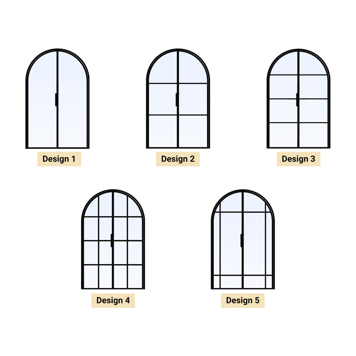 Custom Size Double Arched Steel Door