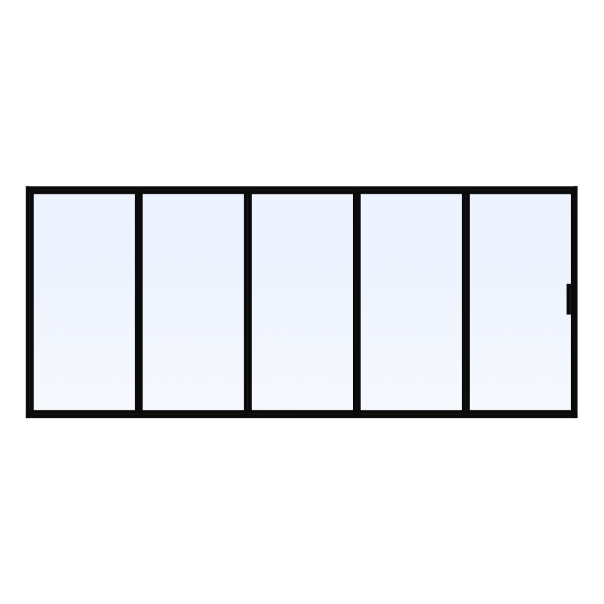 Custom Size 5 Panel Bi-Fold Steel Door