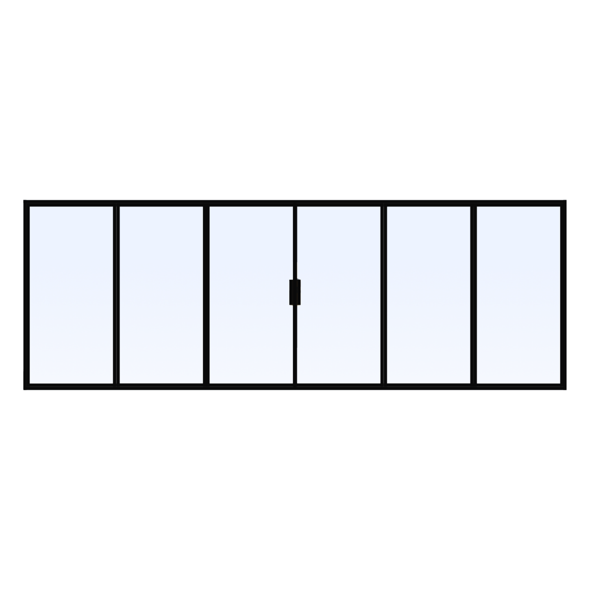 Stalen vouwdeur met 6 panelen op maat