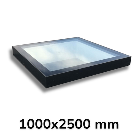 1000 x 2500 mm LD Framed Flat Roof Skylight.