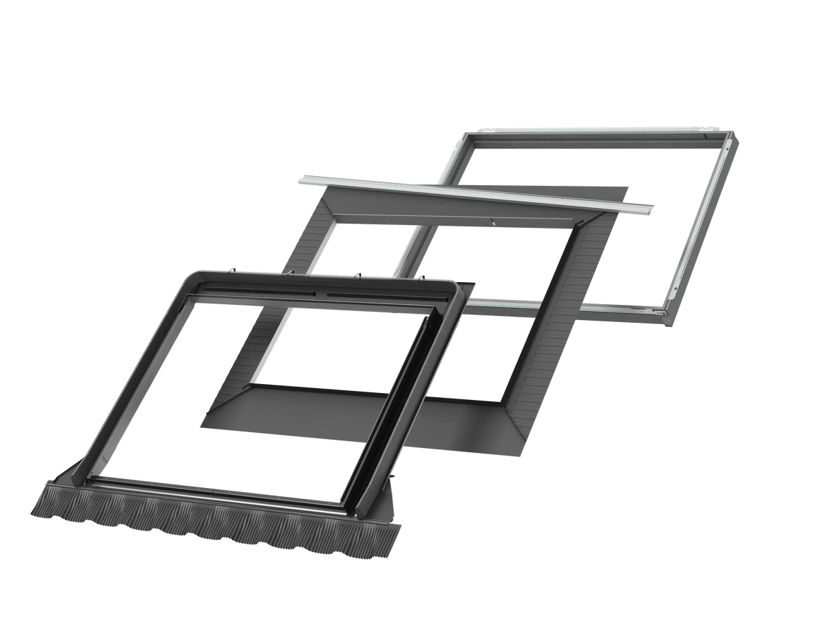 155x118 cm VELUX Pro+ EDWS FPK06 2000 Tile Flashing with Insulation | Grey Aluminium Finish.