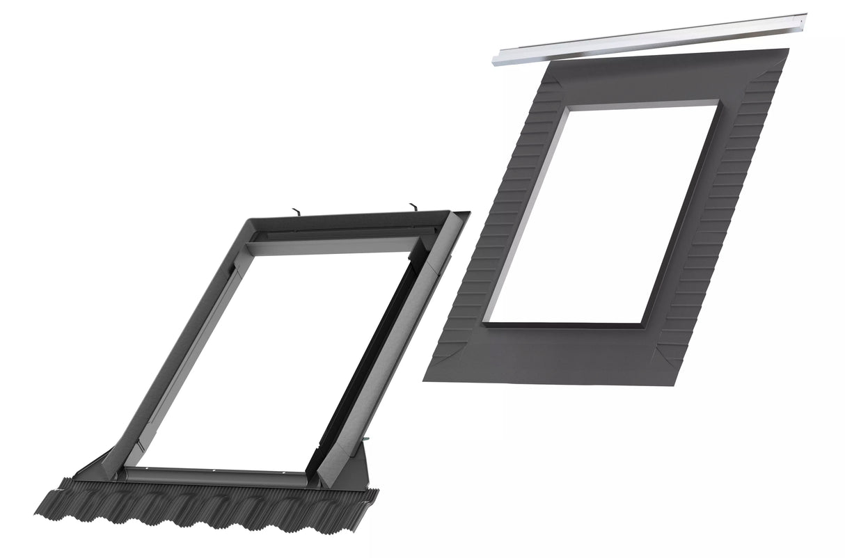 94x252 cm VELUX Pro EDW PK19 1000 Tile Flashing with Insulation | Grey Aluminium Finish.