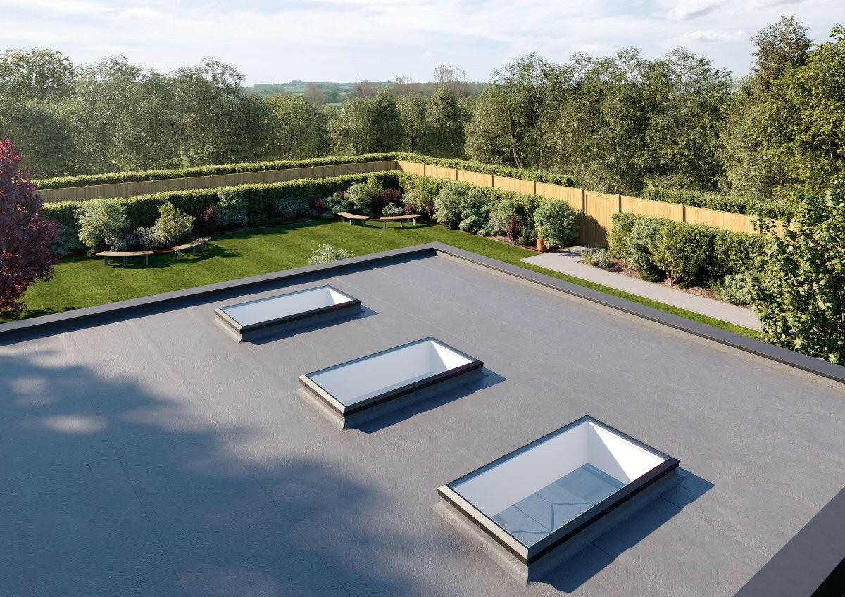 600 x 600 mm Brett Martin Electric Opening Flat Roof Skylight.