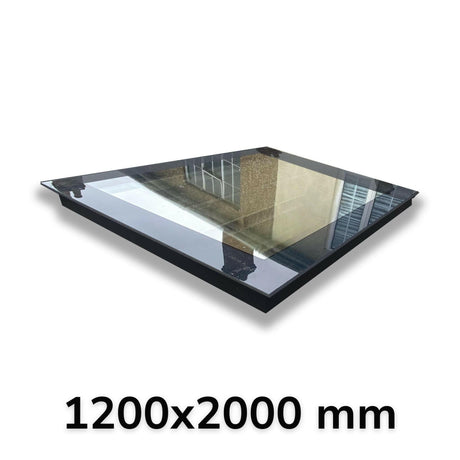 1200 x 2000 mm LD Frameless Triple Glazed Flat Roof Skylight.