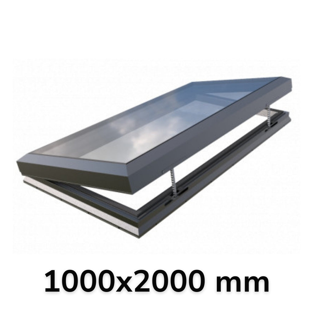 100 x 200 cm Elektrisch openend enkel modulair daklicht (Premium assortiment)