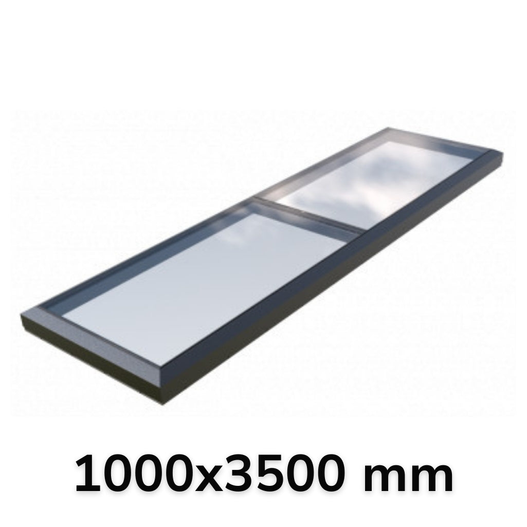 100 x 350 cm Vast modulair daklicht (1 vaste 0 openingen)