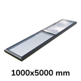 100 x 500 cm Vast modulair daklicht (2 vaste 0 openingen)