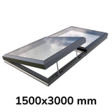 150 x 300 cm Modulaire daklicht met elektrische opening (1 vaste 1 opening)
