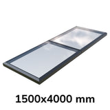 150 x 400 cm Vast modulair daklicht (2 vaste 0 openingen)