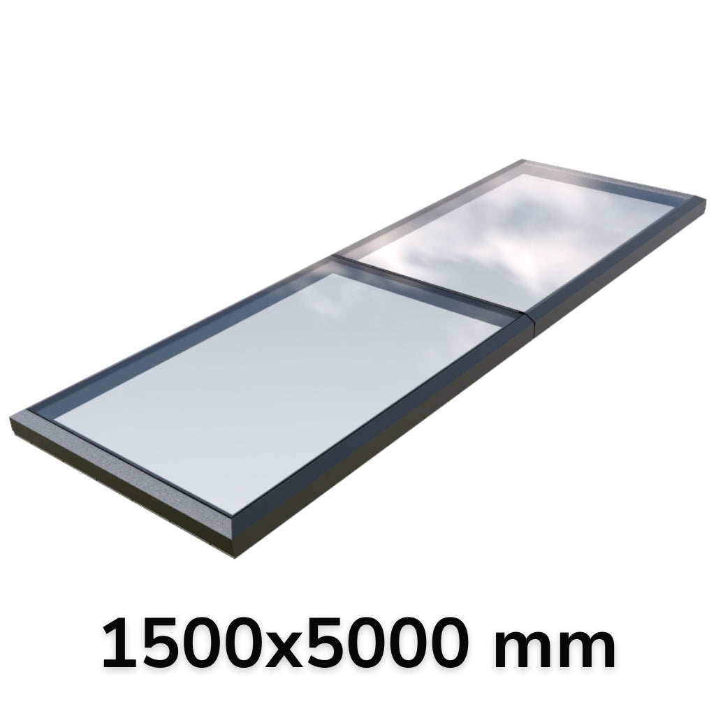 150 x 500 cm Vast modulair daklicht (2 vaste 0 openingen)