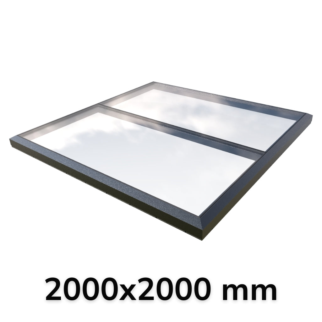 200 x 200 cm Vast modulair daklicht (1 vaste 0 openingen)