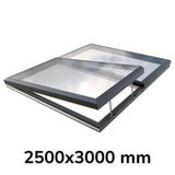 2500 x 3000 mm Electric Opening Glass Link Modular Skylight (1 Fixed 1 Opening).