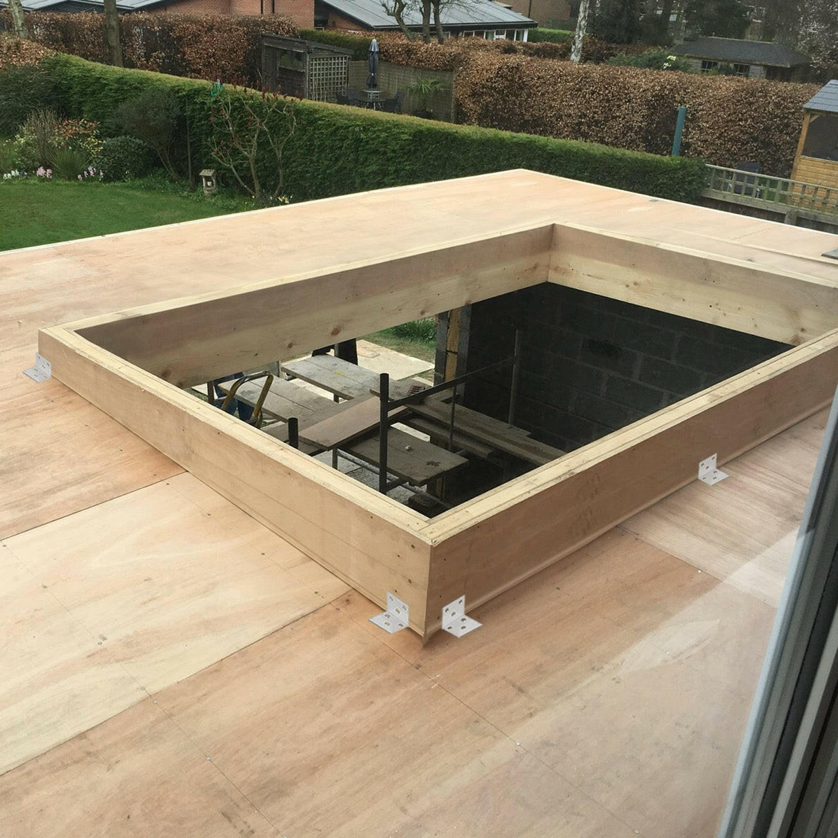 1200 x 2500 mm Insulated Upstand for Flat Roof Skylight.