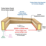 1000 x 1200 mm Insulated Upstand for Flat Roof Skylight.