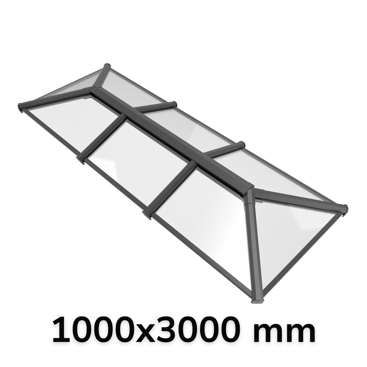1000 x 3000 mm Stratus Aluminium Roof Lantern Style 3 (Traditional).