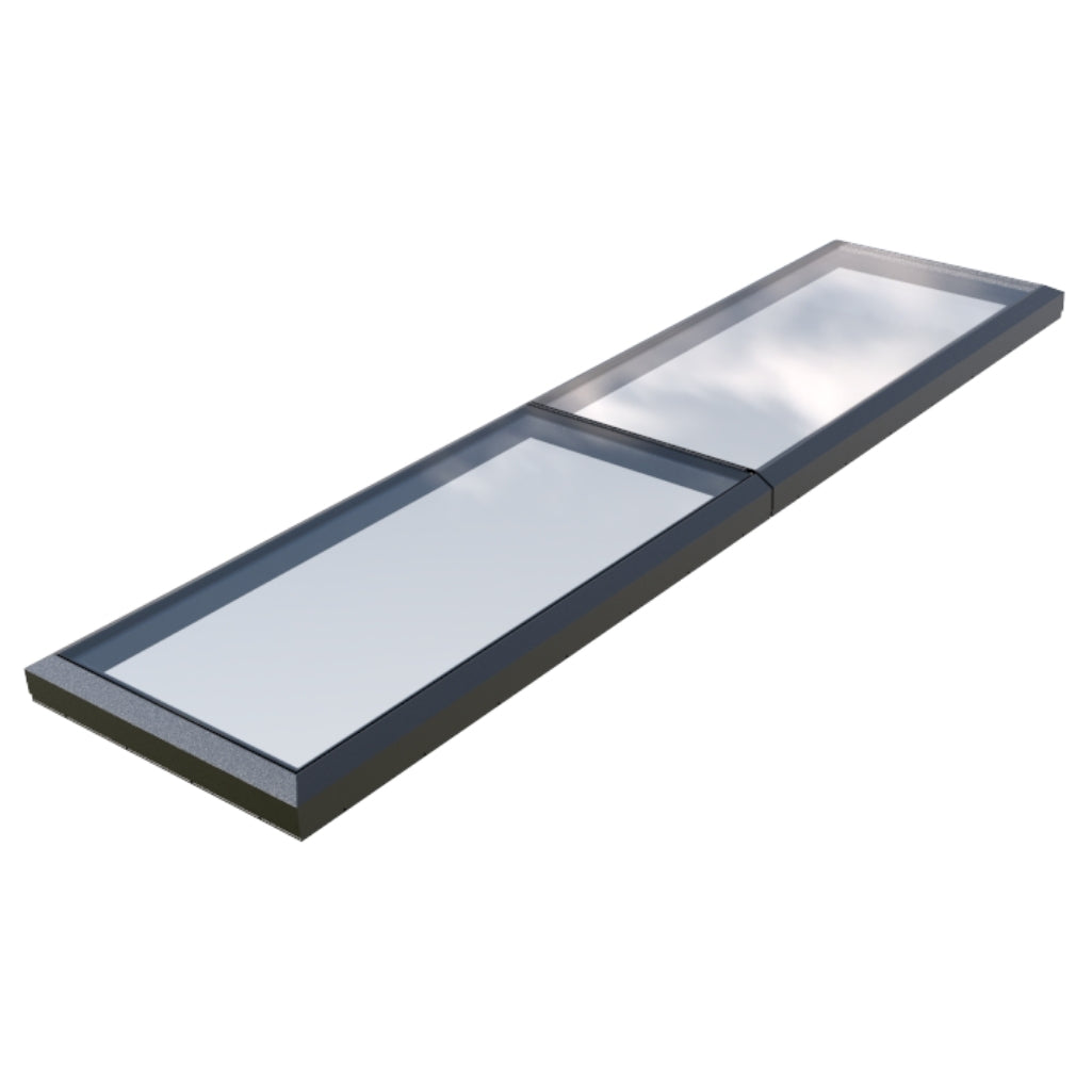 100 x 400 cm Vast modulair daklicht (2 vaste 0 openingen)