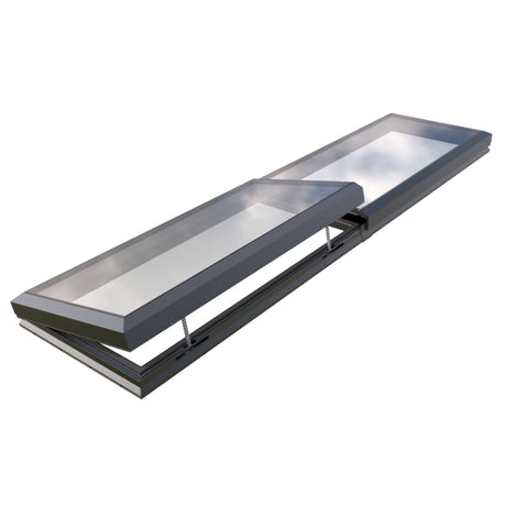 100 x 500 cm Modulaire daklicht met elektrische opening (1 vaste 1 opening)