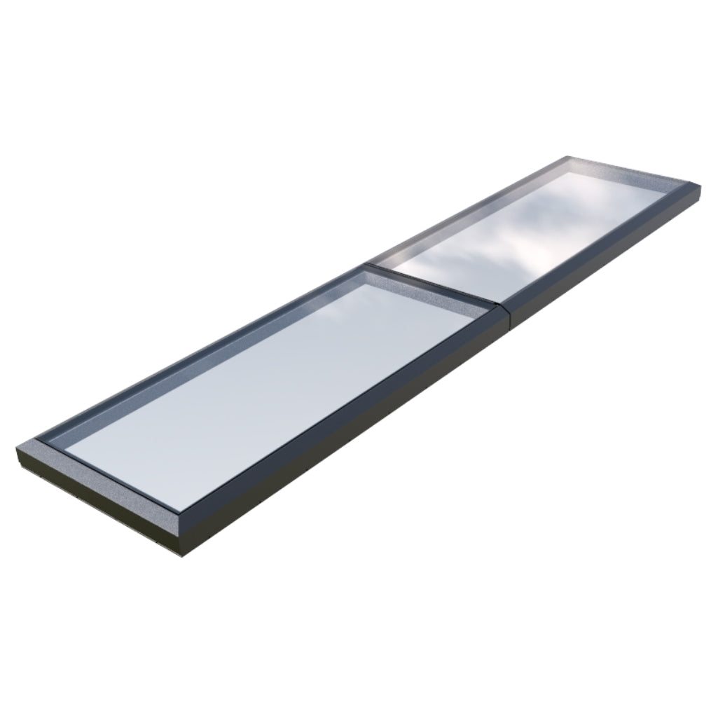 100 x 550 cm Vast modulair daklicht (2 vaste 0 openingen)