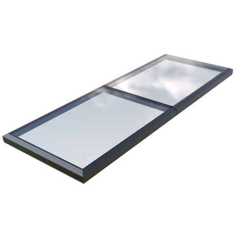 150 x 400 cm Vast modulair daklicht (2 vaste 0 openingen)