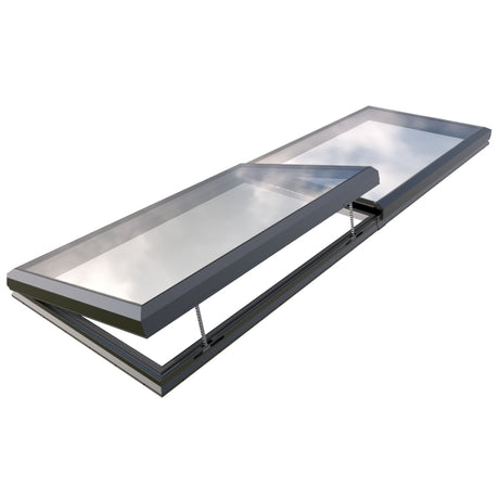 150 x 500 cm Modulaire daklicht met elektrische opening (1 vaste 1 opening)
